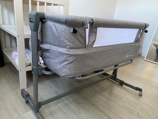 Cuna colecho Kinderkraft gris