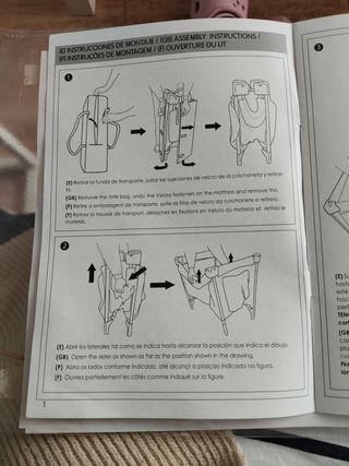 Cuna de viaje y colchón plegable