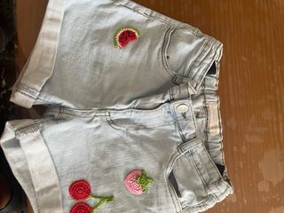 3 Vaqueros Cortos Niña Rosa, azul