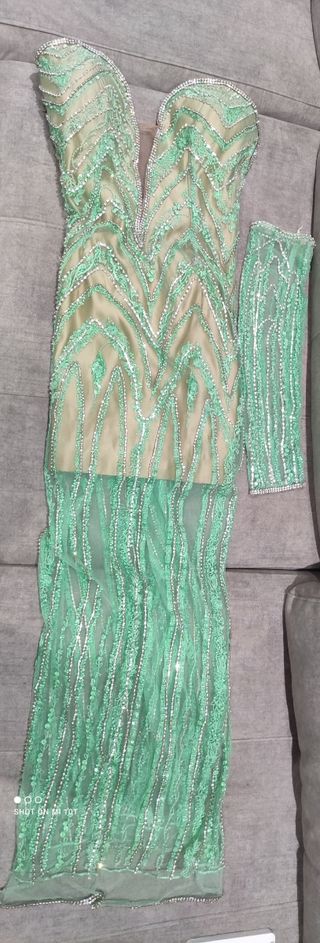 Vestido fiesta boda gitana verde