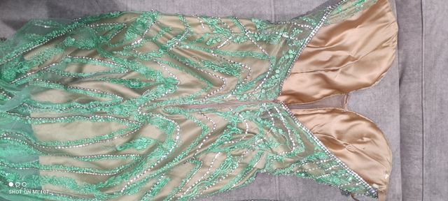 Vestido fiesta boda gitana verde