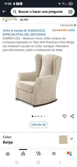 Sillón orejero balancín 