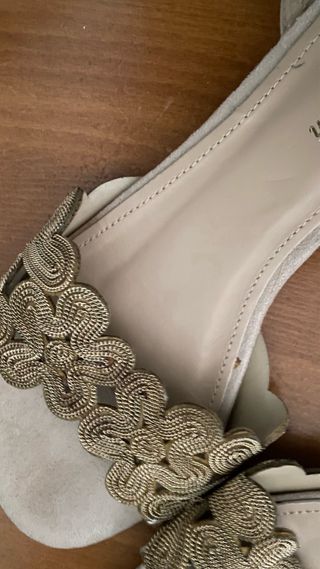 Sandali bassi Tata beige/oro Tg 40