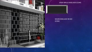10x20 Negro Brillo Biselado (COM)