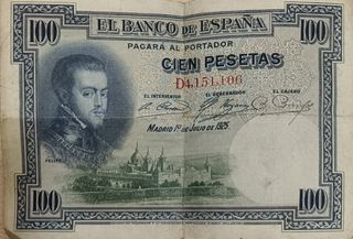 Billete 100 pesetas 1925 Banco de España