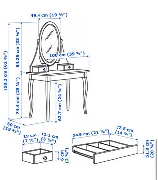Tocador Blanco Ikea con Puff