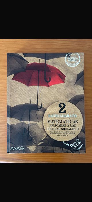 libro de matemáticas 2 bachillerato
