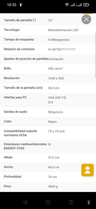 Monitor Samsung EX1920 LED 19