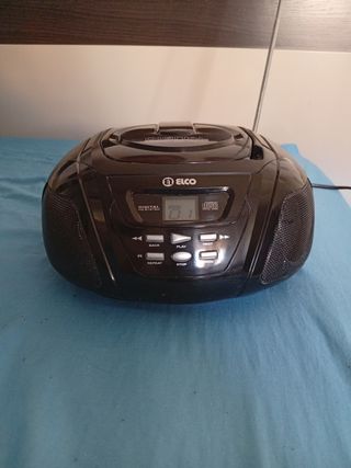 Radio CD Portátil Elco Negra