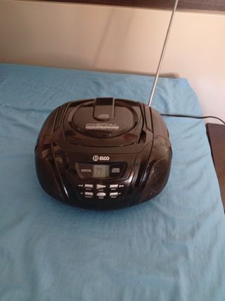 Radio CD Portátil Elco Negra