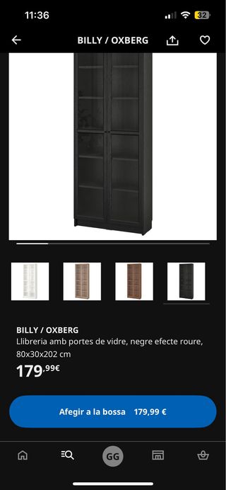 Vitrina BILLY IKEA Negra 