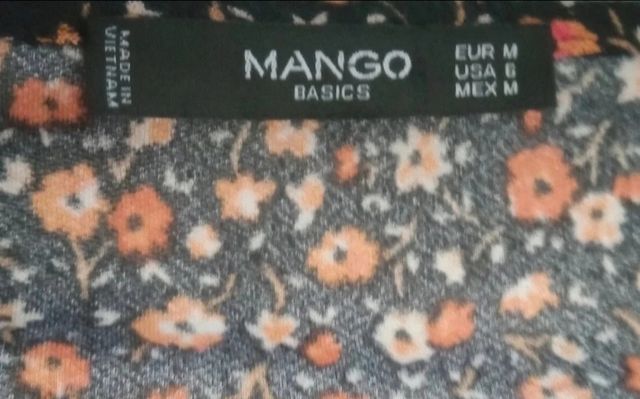 Vestido Mango Manga Acampanada Estampado Floral