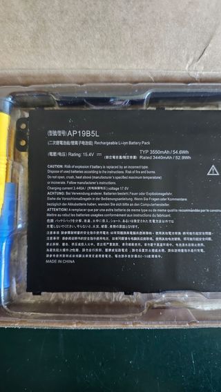 Bateria de ordenador portatil AP19B5L Li-ion00