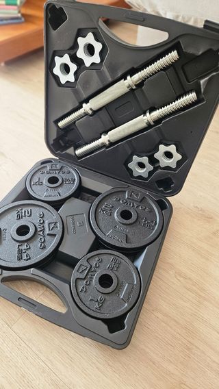 Set Mancuernas Decathlon 20kg nuevo a estrenar.
