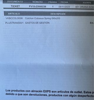 Cama, somier y colchón colossus en ocasión. 