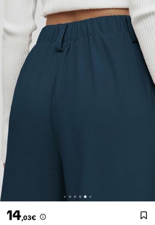 Pantalón ancho color azul