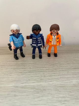 Lote 3 Figuras Playmobil Policía y Bombero