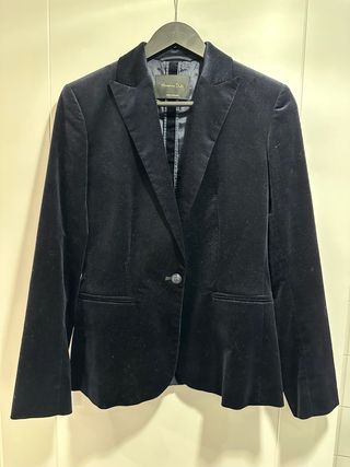 Chaqueta Massimo Dutti Negra Terciopelo
