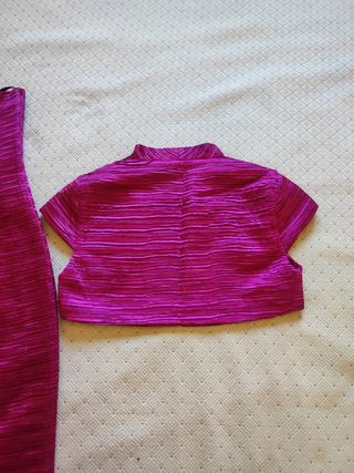 Vestido de fiesta rosa  /fucsia con chaqueta 