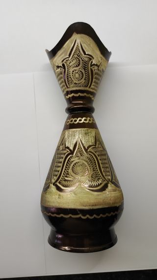 Vaso turco in rame inciso, vintage.