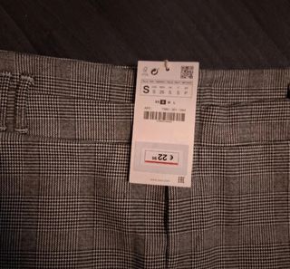 Falda Zara Talla S Cuadros Gris