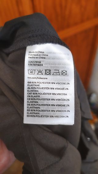 Pantalones H&M Mujer XL Gris