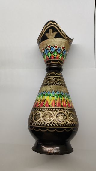 Vaso Turco in rame inciso e decorato Vintage