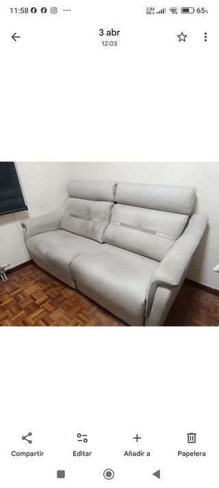 Sofá de 2 plazas de tela