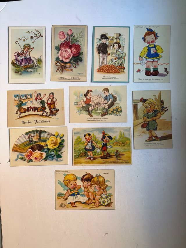 Lote de 10 Postales Antiguas Variadas