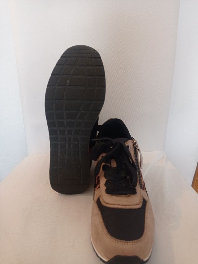 Deportivas Refresh Animal Print Beige