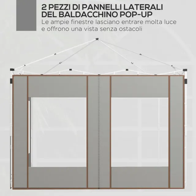 Set 2 Pareti per Gazebo 3x6m e 3x3 m in Tessuto O