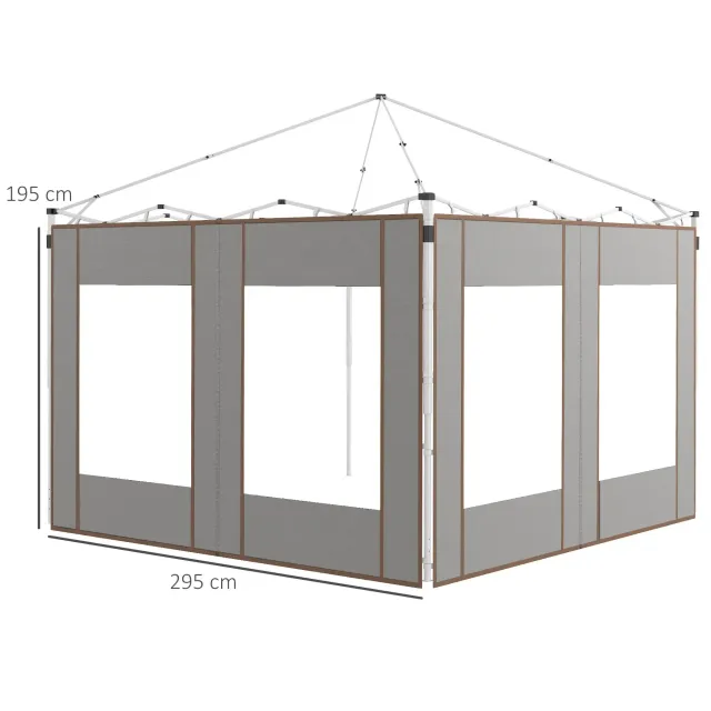 Set 2 Pareti per Gazebo 3x6m e 3x3 m in Tessuto O