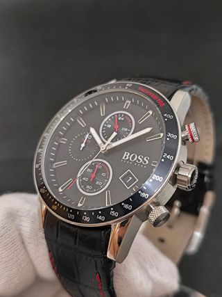 Reloj Hugo Boss 1513390 Hombre Negro Rojo Oferta
