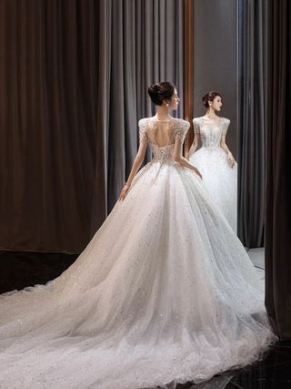 Vestido de Novia Blanco Brillante