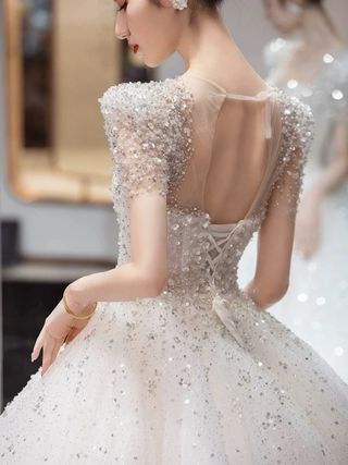 Vestido de Novia Blanco Brillante