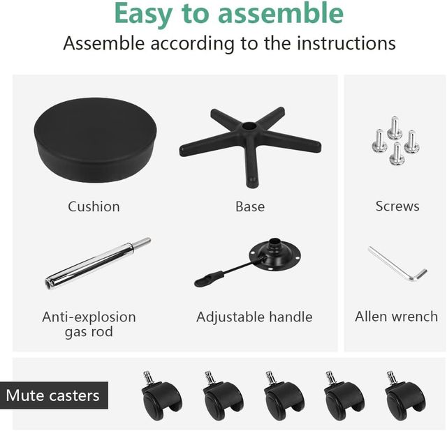 Sgabello girevole regolabile nero