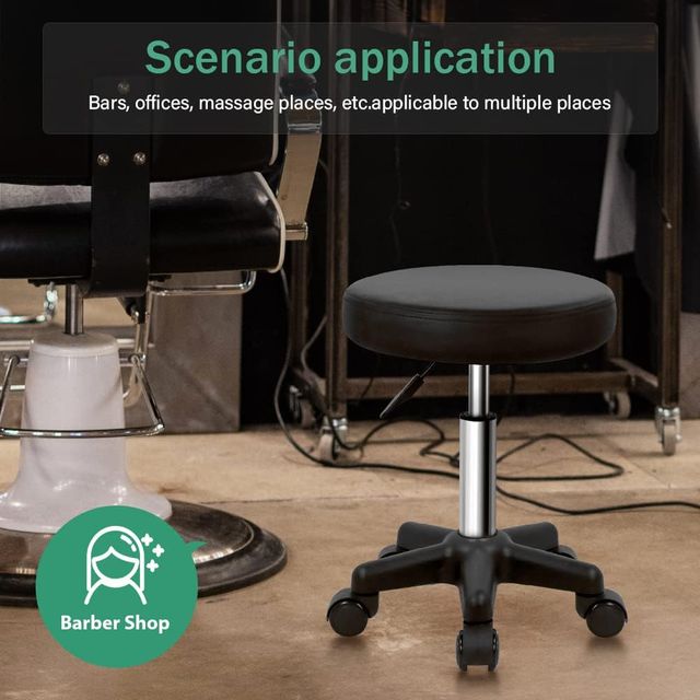 Sgabello girevole regolabile nero