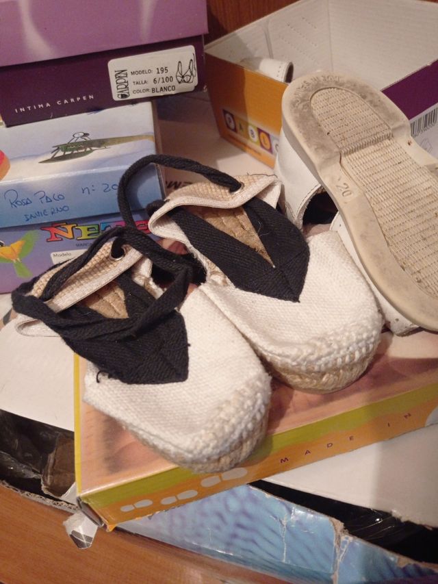 Esparteñas bebé blancas número 20