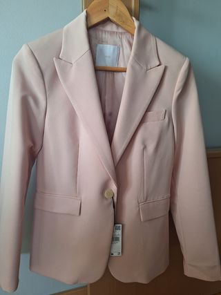 Americana Mango Rosa Talla S/36 Nueva