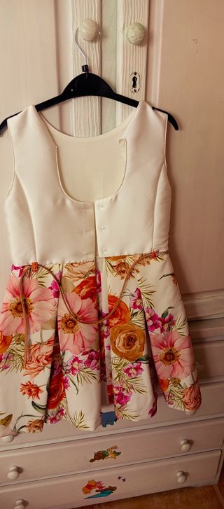 Vestido fiesta niña T.6-9 años floral
