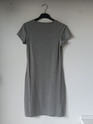 Abito corto Mango grigio a coste con bottoni