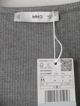 Abito corto Mango grigio a coste con bottoni