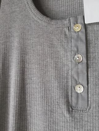 Abito corto Mango grigio a coste con bottoni
