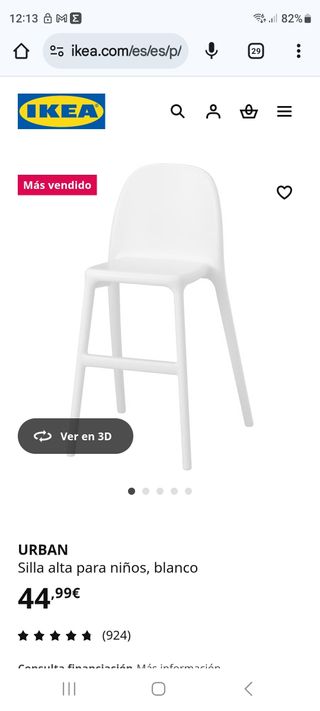 Trona alta IKEA para niños