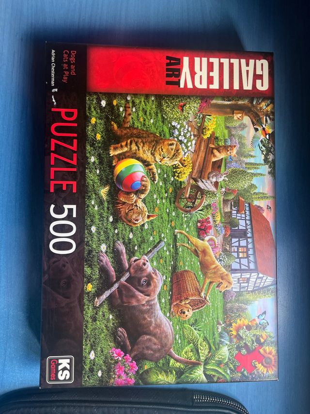 Puzzle 500 piezas Dogs and Cats at Play