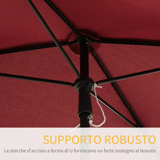 Ombrellone da Giardino Rettangolare e Regolabile c