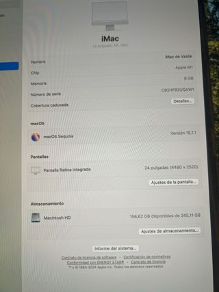 iMac Apple Plata