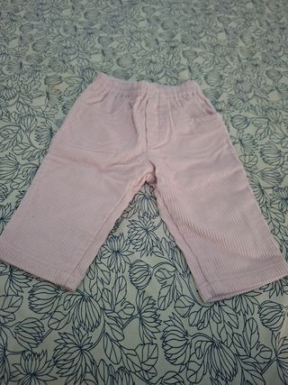 Pantalón niña rosa pana