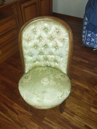 Silla tapizada madera vintage floral