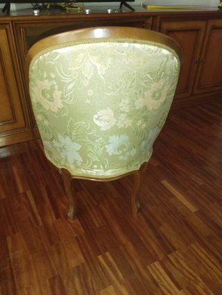 Silla tapizada madera vintage floral